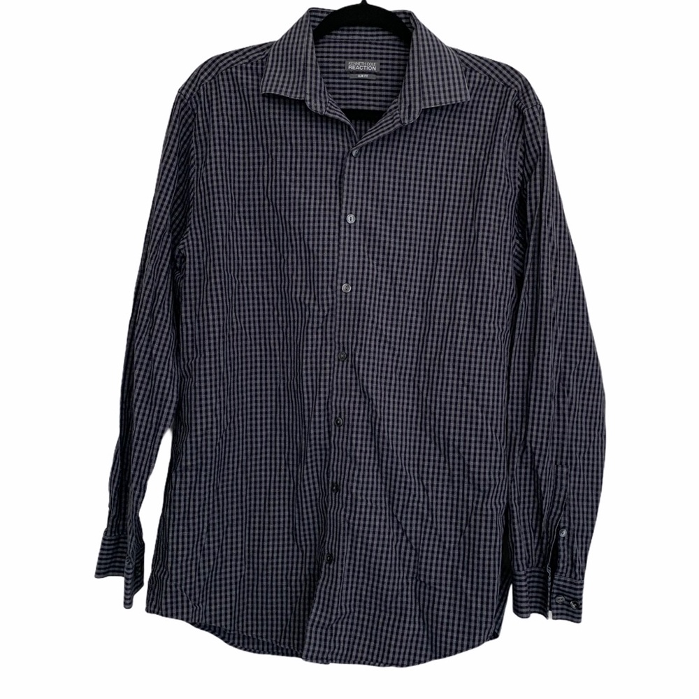 Kenneth Cole reaction plaid button down large